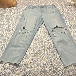 American Eagle Outfitters Blue Boyfriend Jeans Distressed